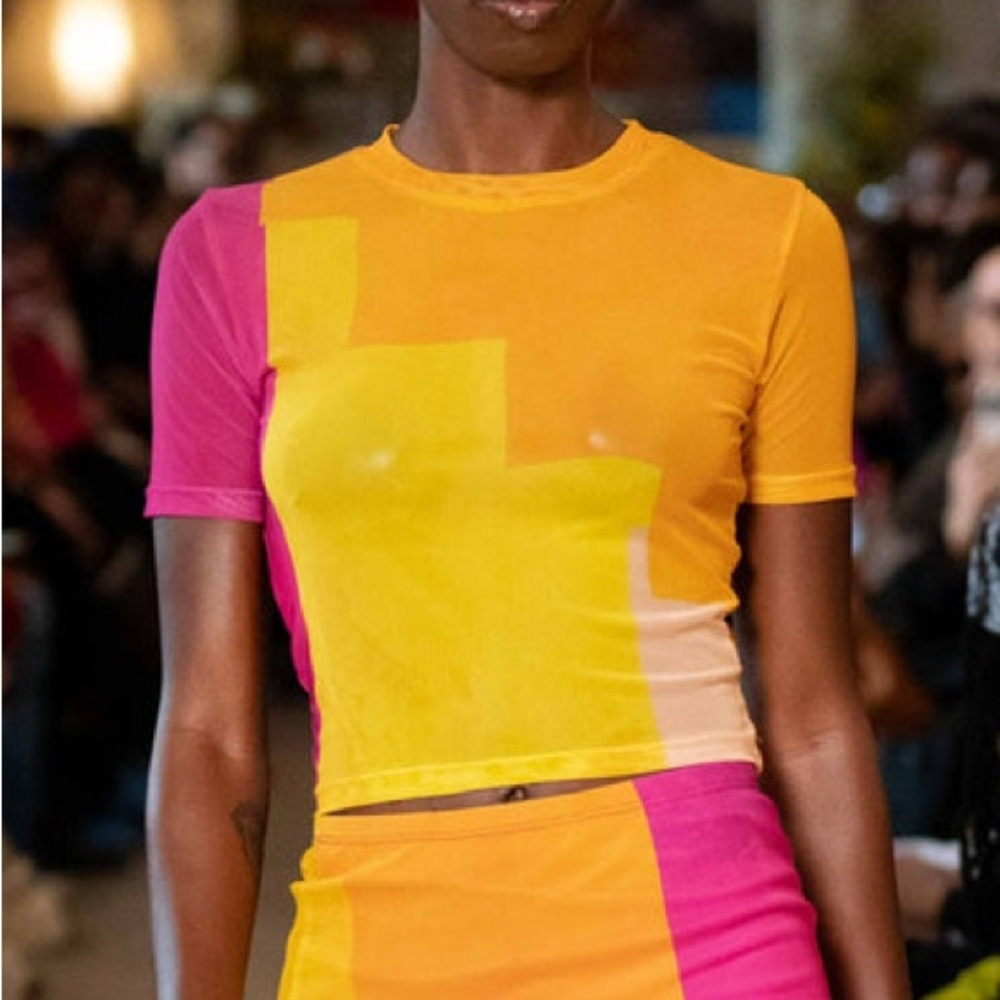 HOUSE OF AAMA Sunrise Short Sleeve Crop Top